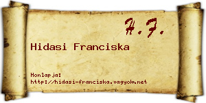 Hidasi Franciska névjegykártya